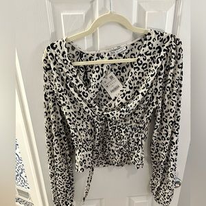 Zara white leopard crop top